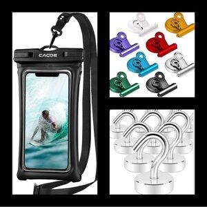 NWT - Cruise Bundle-2 Waterproof Phone Cases/10 Magnetic Hooks/8 Magnetic Clips